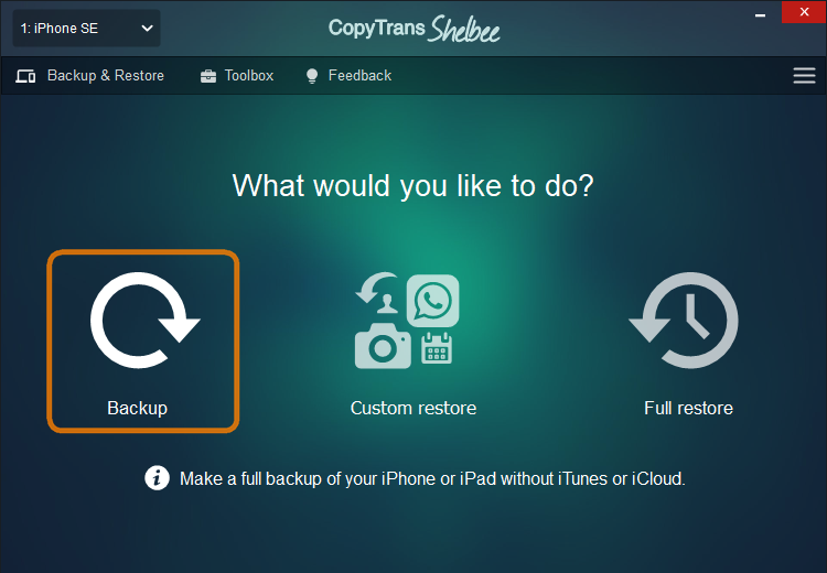 CopyTrans Shelbee لاستعادة الصور المحذوفة
